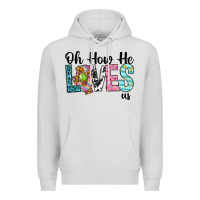 Dove Grey Oh how he loves us Premium Hoodie - Neo Western