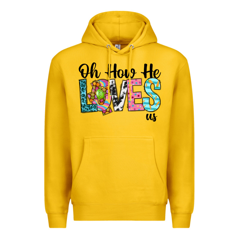Oh How He Loves Us Premium Hoodie by Neo Western | Teevron