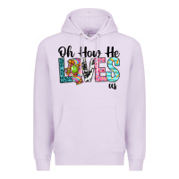 Lilac Oh how he loves us Premium Hoodie - Neo Western