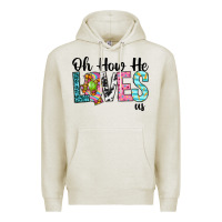 Oatmeal Heather Oh how he loves us Premium Hoodie - Neo Western