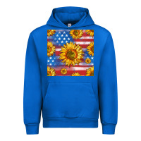 Cobalt sunflowers american flag seamless pattern Urban Hoodie - HRA Design Shop