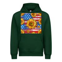 Forest Green sunflowers american flag seamless pattern Urban Hoodie - HRA Design Shop