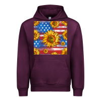 Mauve Wine sunflowers american flag seamless pattern Urban Hoodie - HRA Design Shop