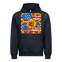 Navy sunflowers american flag seamless pattern Urban Hoodie - HRA Design Shop