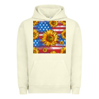 Pigment Pistachio sunflowers american flag seamless pattern Urban Hoodie - HRA Design Shop