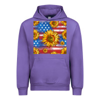 Tulip sunflowers american flag seamless pattern Urban Hoodie - HRA Design Shop