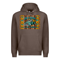 Coffee life is better in the country skinny metal can holder Premium Hoodie - HRA Design Shop