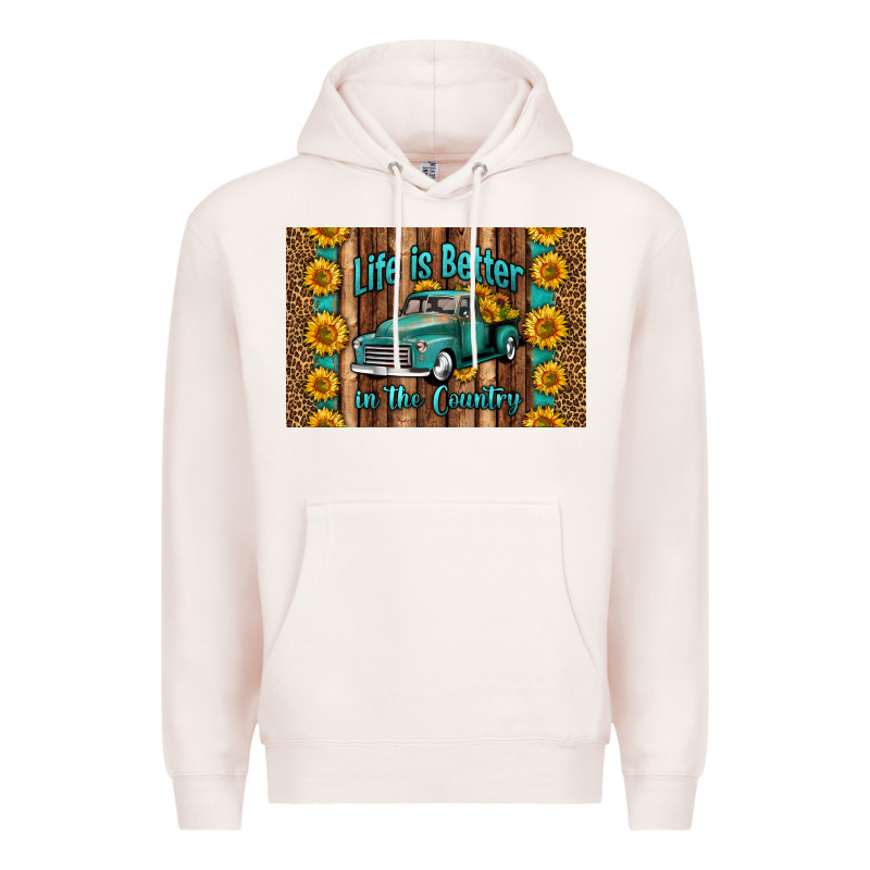 Life Is Better In The Country Skinny Metal Can Holder Premium Hoodie by HRA Design Shop | Teevron