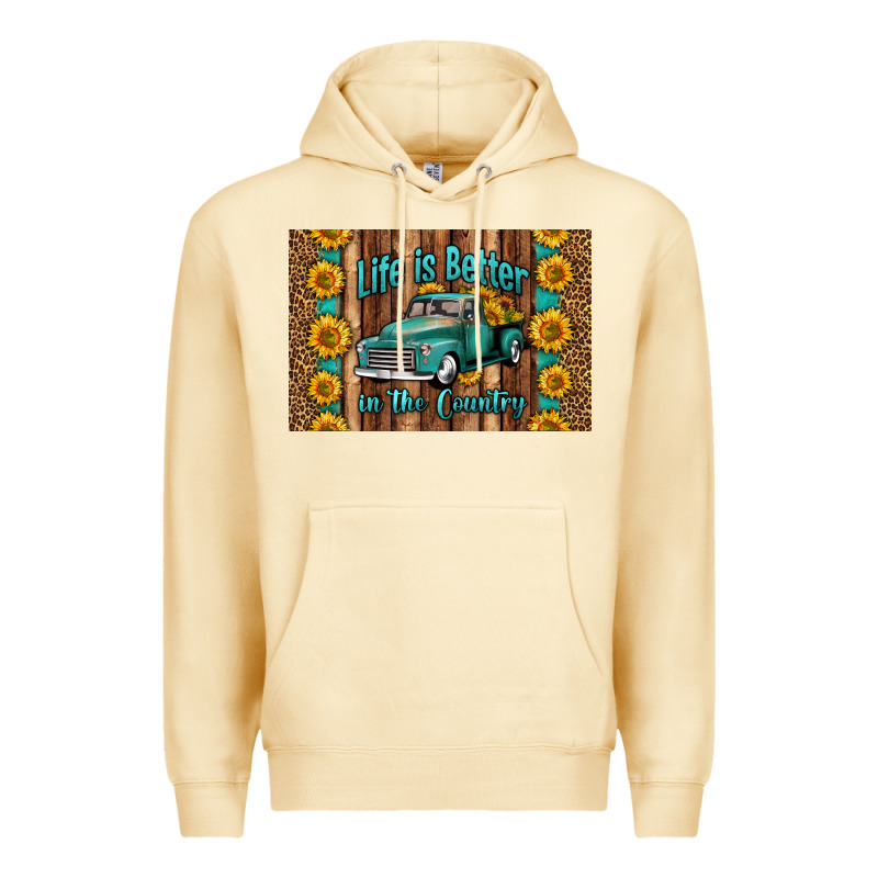 Life Is Better In The Country Skinny Metal Can Holder Premium Hoodie by HRA Design Shop | Teevron