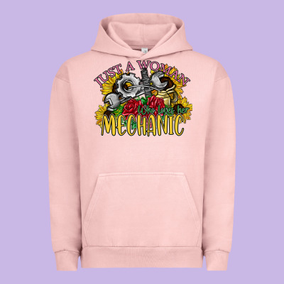 Just A Woman Who Loves Her Mechanic Urban Hoodie Designed By Sublimationcraftshop