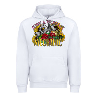White just a woman who loves her mechanic Urban Hoodie - SublimationCraftShop