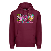 Burgundy Peace Love Easter Premium Hoodie - Neo Western