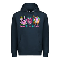 Navy Peace Love Easter Premium Hoodie - Neo Western
