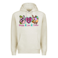 Oatmeal Heather Peace Love Easter Premium Hoodie - Neo Western