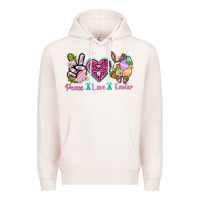 Pale Pink Peace Love Easter Premium Hoodie - Neo Western