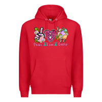 Red Peace Love Easter Premium Hoodie - Neo Western