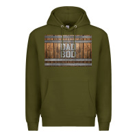 Army Green dad bod whiskey barrel skinny metal can holder Premium Hoodie - HRA Design Shop