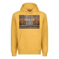 Mustard dad bod whiskey barrel skinny metal can holder Premium Hoodie - HRA Design Shop