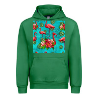 Emerald flamingo seamless pattern Urban Hoodie - HRA Design Shop