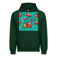 Forest Green flamingo seamless pattern Urban Hoodie - HRA Design Shop