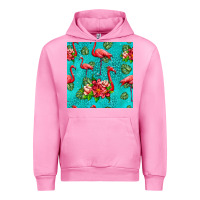 Fuchsia Pink flamingo seamless pattern Urban Hoodie - HRA Design Shop