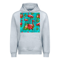 Heather Grey flamingo seamless pattern Urban Hoodie - HRA Design Shop
