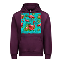 Mauve Wine flamingo seamless pattern Urban Hoodie - HRA Design Shop