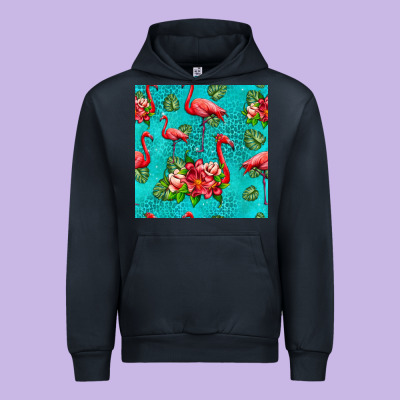 Flamingo Seamless Pattern Urban Hoodie Designed By Hra Design Shop