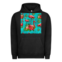 Pigment Black flamingo seamless pattern Urban Hoodie - HRA Design Shop