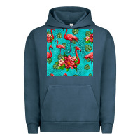 Pigment Midnight Navy flamingo seamless pattern Urban Hoodie - HRA Design Shop