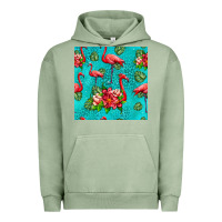 Pigment Oil Green flamingo seamless pattern Urban Hoodie - HRA Design Shop