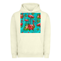 Pigment Pistachio flamingo seamless pattern Urban Hoodie - HRA Design Shop