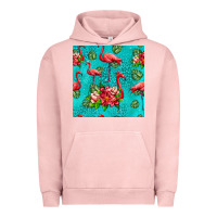 Pigment Salmon flamingo seamless pattern Urban Hoodie - HRA Design Shop