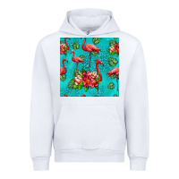White flamingo seamless pattern Urban Hoodie - HRA Design Shop