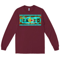 Burgundy teacher license plate Long Sleeve Tee - BarkalooDesign