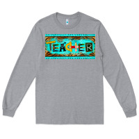Heather Grey teacher license plate Long Sleeve Tee - BarkalooDesign