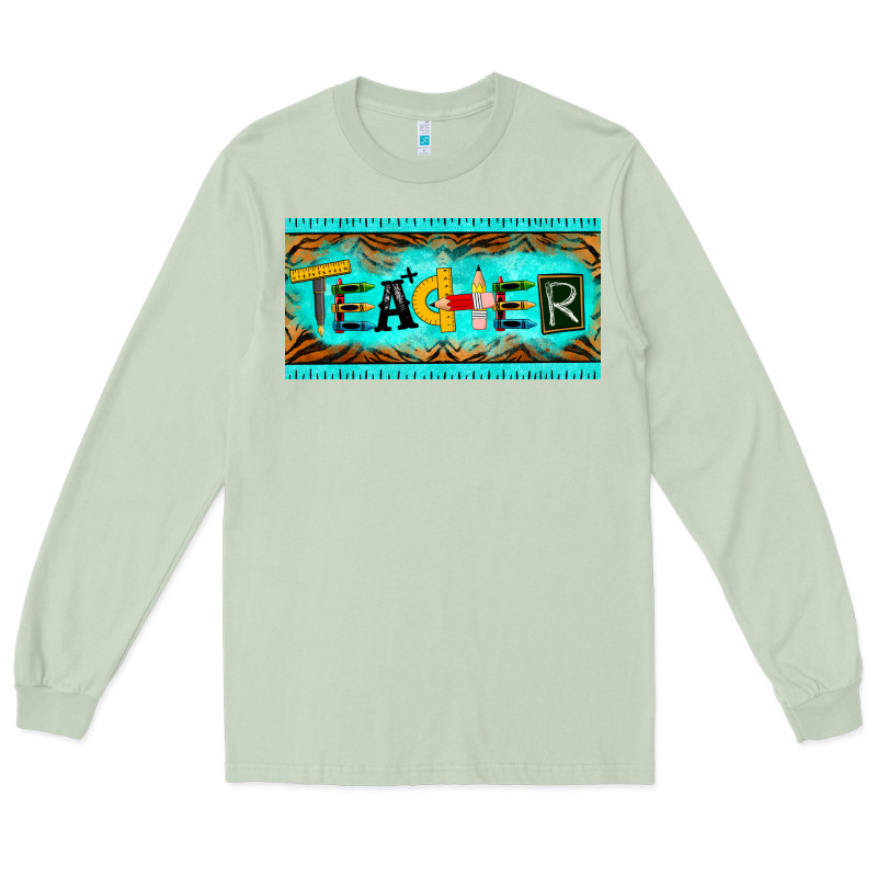Teacher License Plate Long Sleeve Tee by BarkalooDesign | Teevron