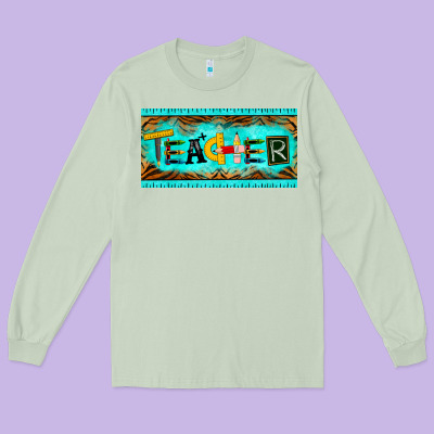 Teacher License Plate Long Sleeve Tee Designed By Barkaloodesign