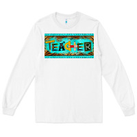 White teacher license plate Long Sleeve Tee - BarkalooDesign