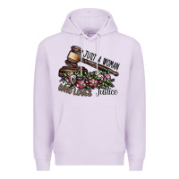 Lilac just a woman who loves justice Premium Hoodie - SublimationCraftShop