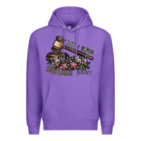 Purple just a woman who loves justice Premium Hoodie - SublimationCraftShop