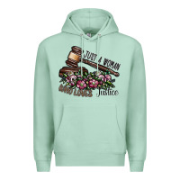 Seafoam just a woman who loves justice Premium Hoodie - SublimationCraftShop