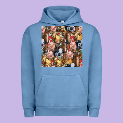 Western Farm Animals Seamless Pattern Urban Hoodie Designed By Hra Design Shop