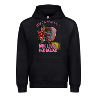 Black just a woman who loves her welder Urban Hoodie - SublimationCraftShop