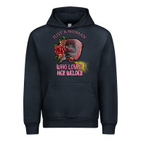 Navy just a woman who loves her welder Urban Hoodie - SublimationCraftShop