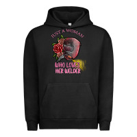 Pigment Black just a woman who loves her welder Urban Hoodie - SublimationCraftShop