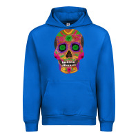 Cobalt sugar skull Urban Hoodie - FaDigitalArtStudio
