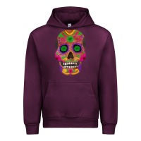 Mauve Wine sugar skull Urban Hoodie - FaDigitalArtStudio