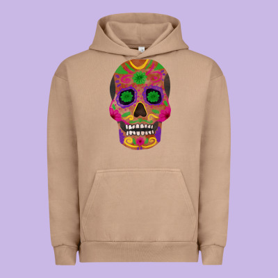 Sugar Skull Urban Hoodie Designed By Fadigitalartstudio