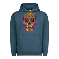 Pigment Midnight Navy sugar skull Urban Hoodie - FaDigitalArtStudio